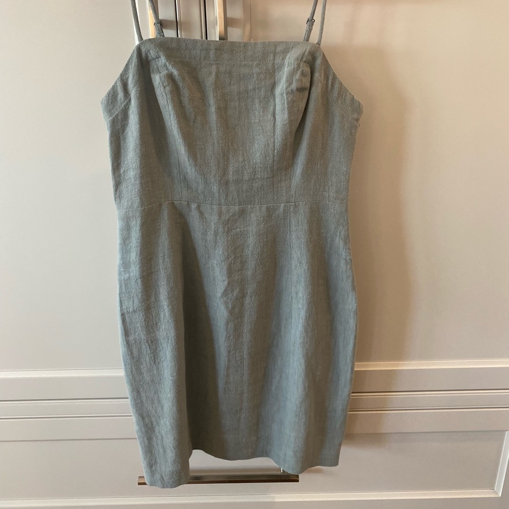 Astr grey sage linen dress. Size small.